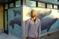 Chris Del Morro with latest Whale Mural